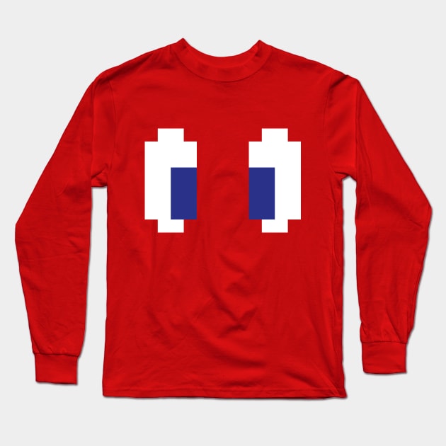 8 Bit Pixel Manga Eyes Long Sleeve T-Shirt by tinybiscuits